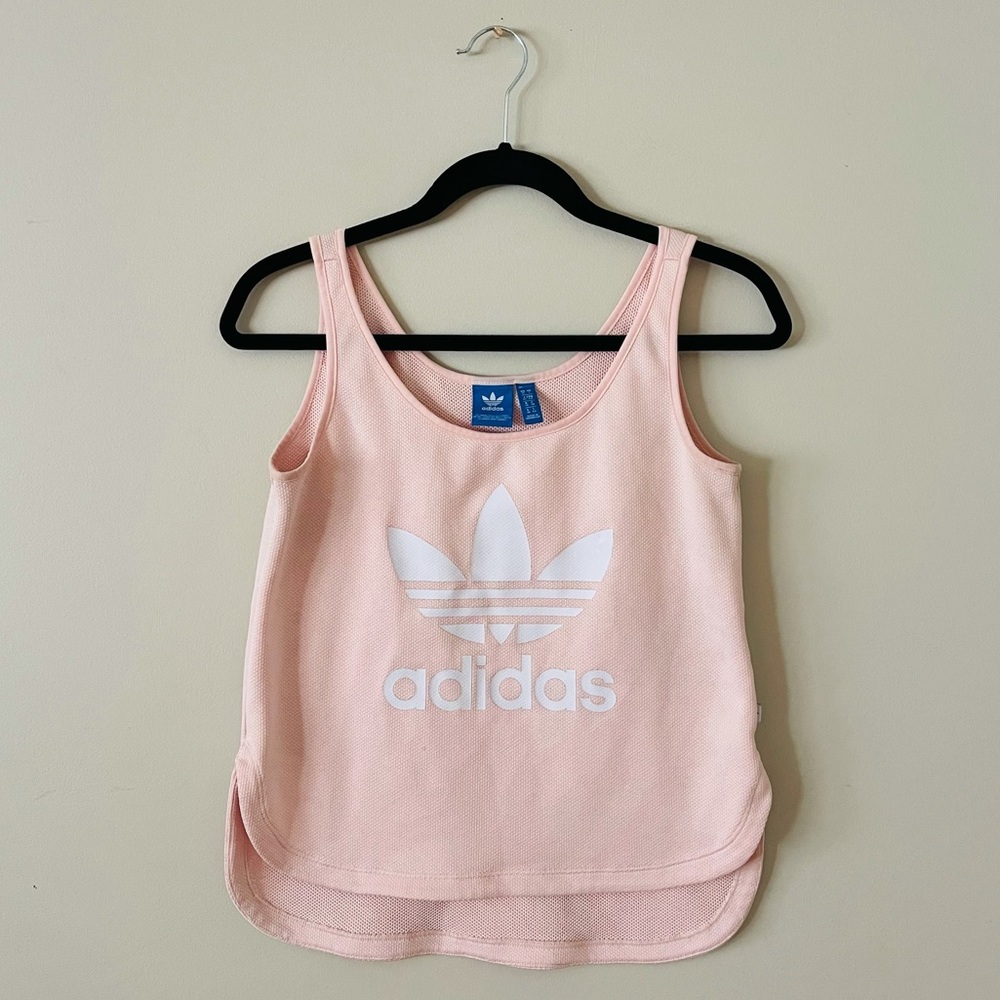 Adidas pink tank top size Small